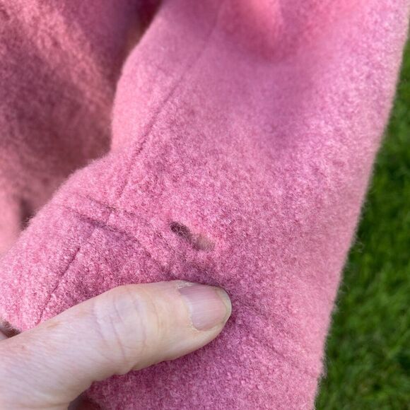 Norm Thompson 100% Felted Wool Button Up Women's Boxy Jacket Blazer Pink Size L - Picture 7 of 7